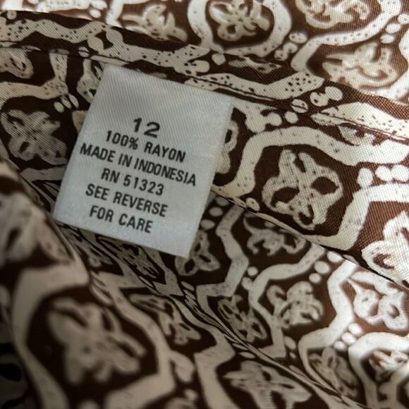 Chaus vest duster brown cream geometric sleeveless 12 FIRM on PRICE - Picture 6 of 6